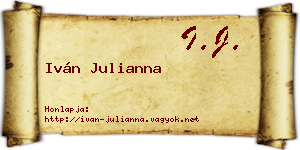Iván Julianna névjegykártya